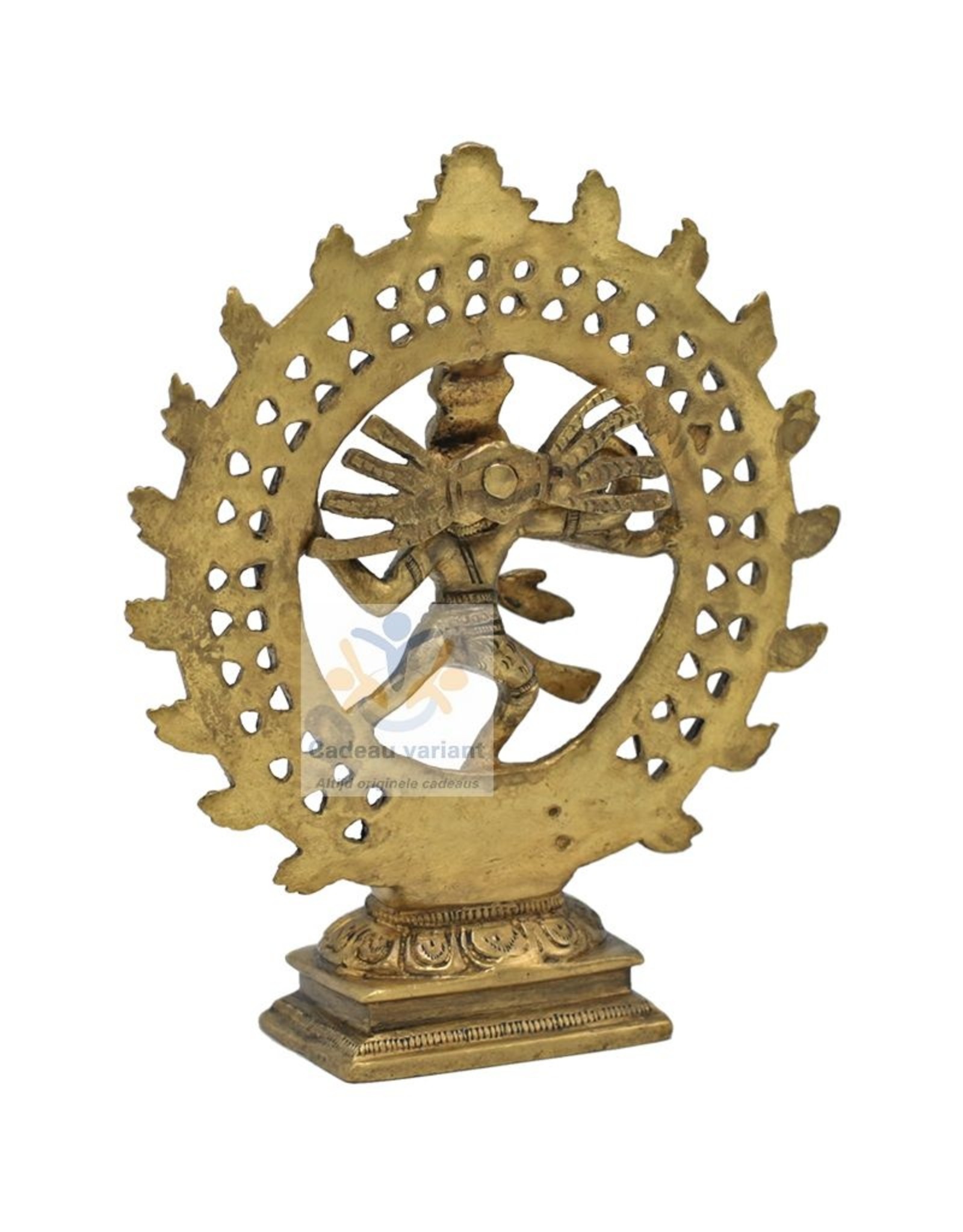 Shiva Nataraja messing dubbele ring goudkleurig