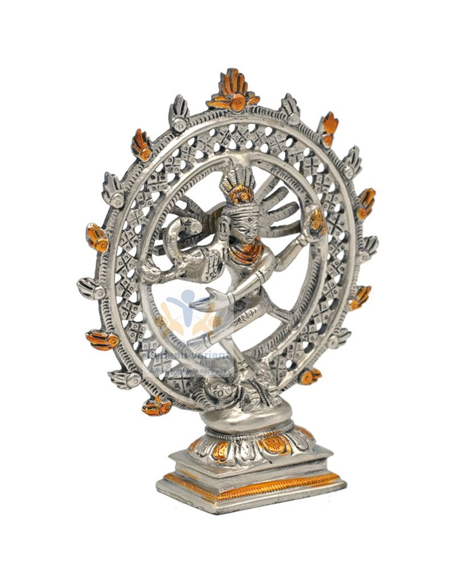 Shiva Nataraja messing dubbele ring tweekleurig