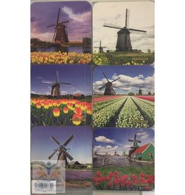 Holland onderzetters molen (6 stuks)