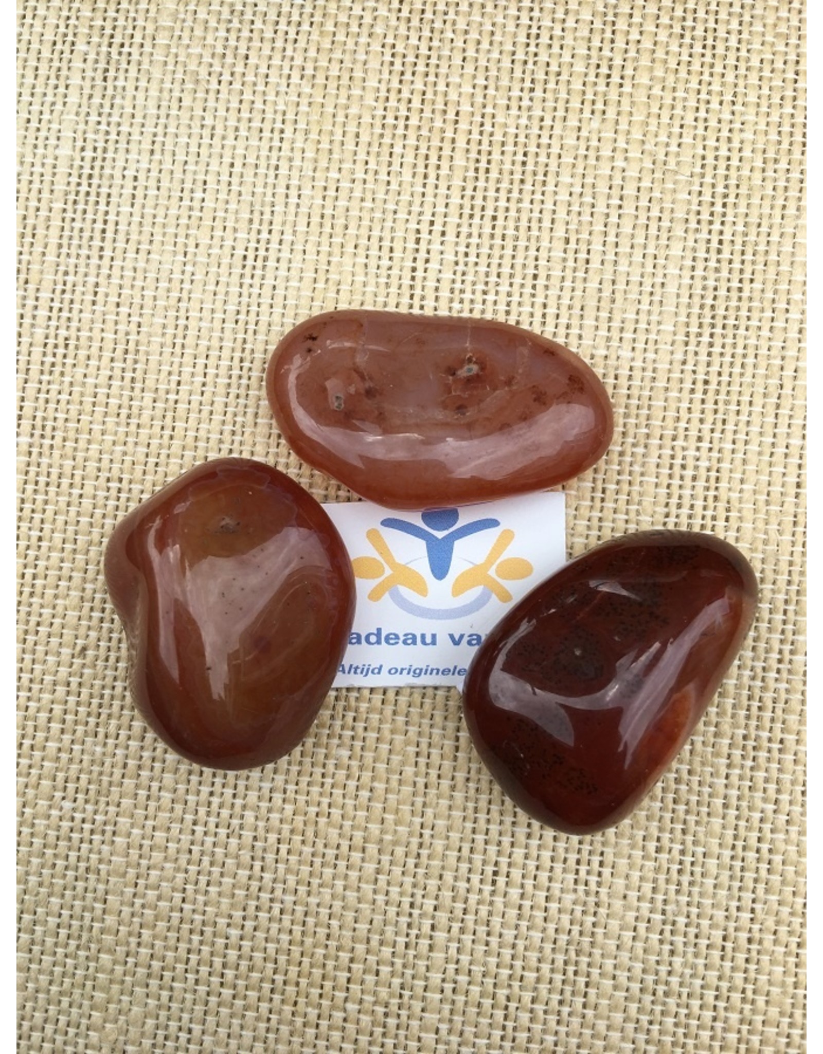 Agaat rood trommelsteen