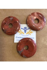 Jaspis rood donut edelsteenhanger 3 cm