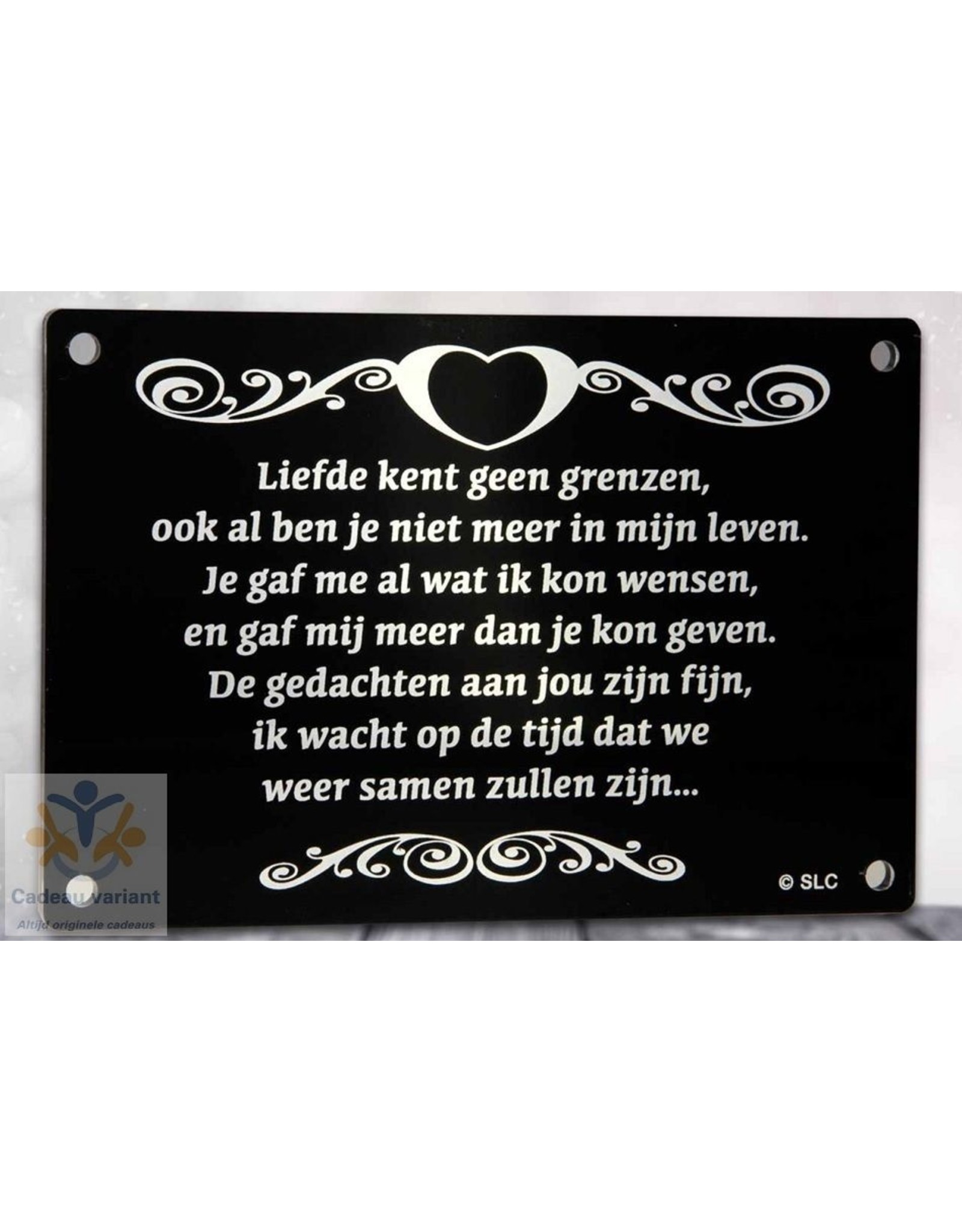Gedenkplaat liefde kent geen grenzen