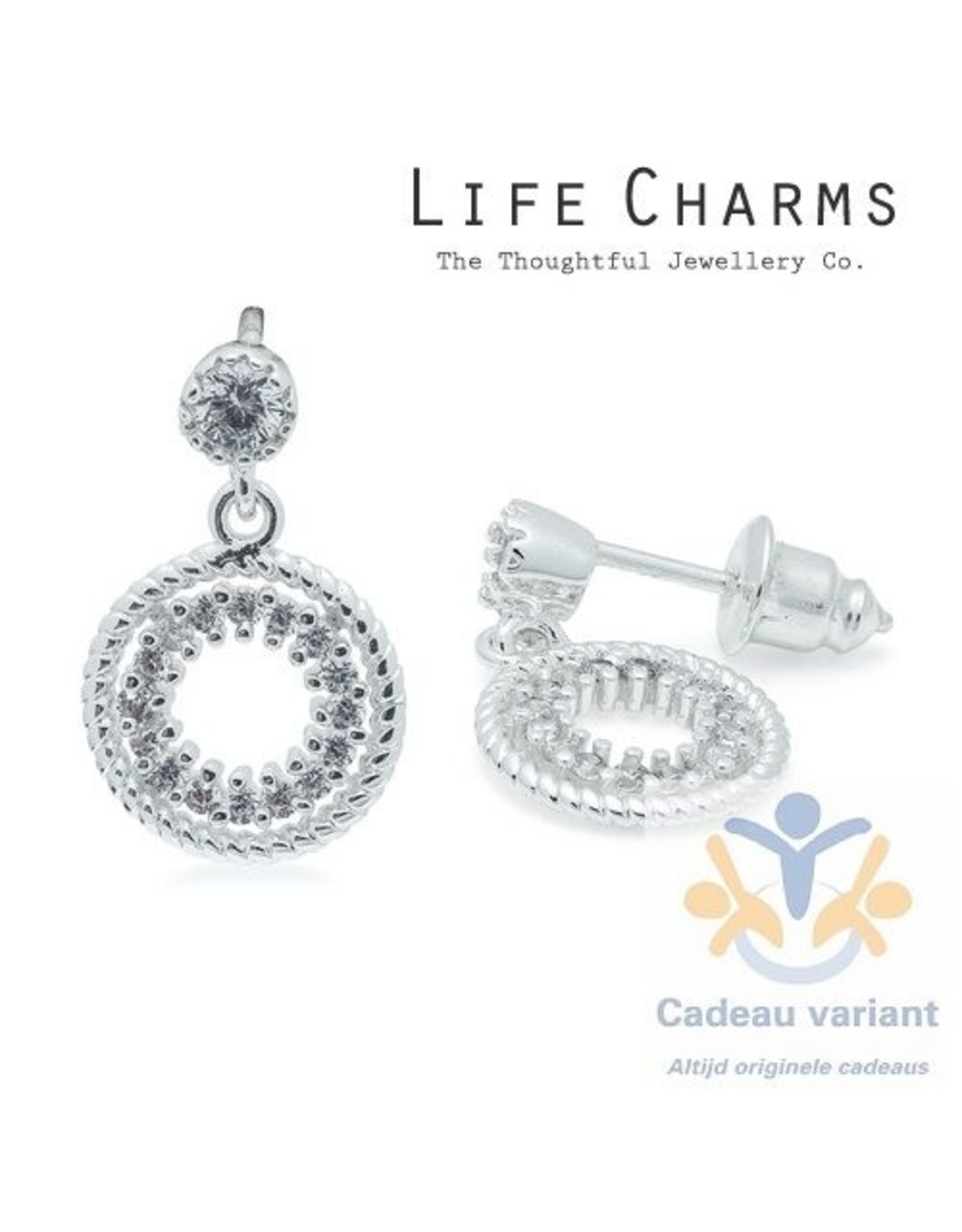 Life Charms Cirkel oorbellen knop