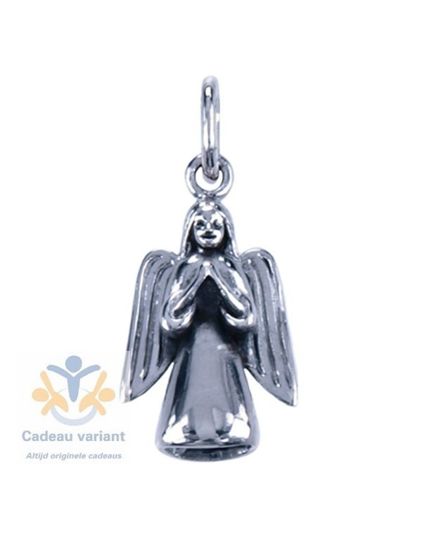 Engel biddend hanger zilver
