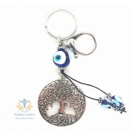 Boze oog sleutelhanger met tree of life