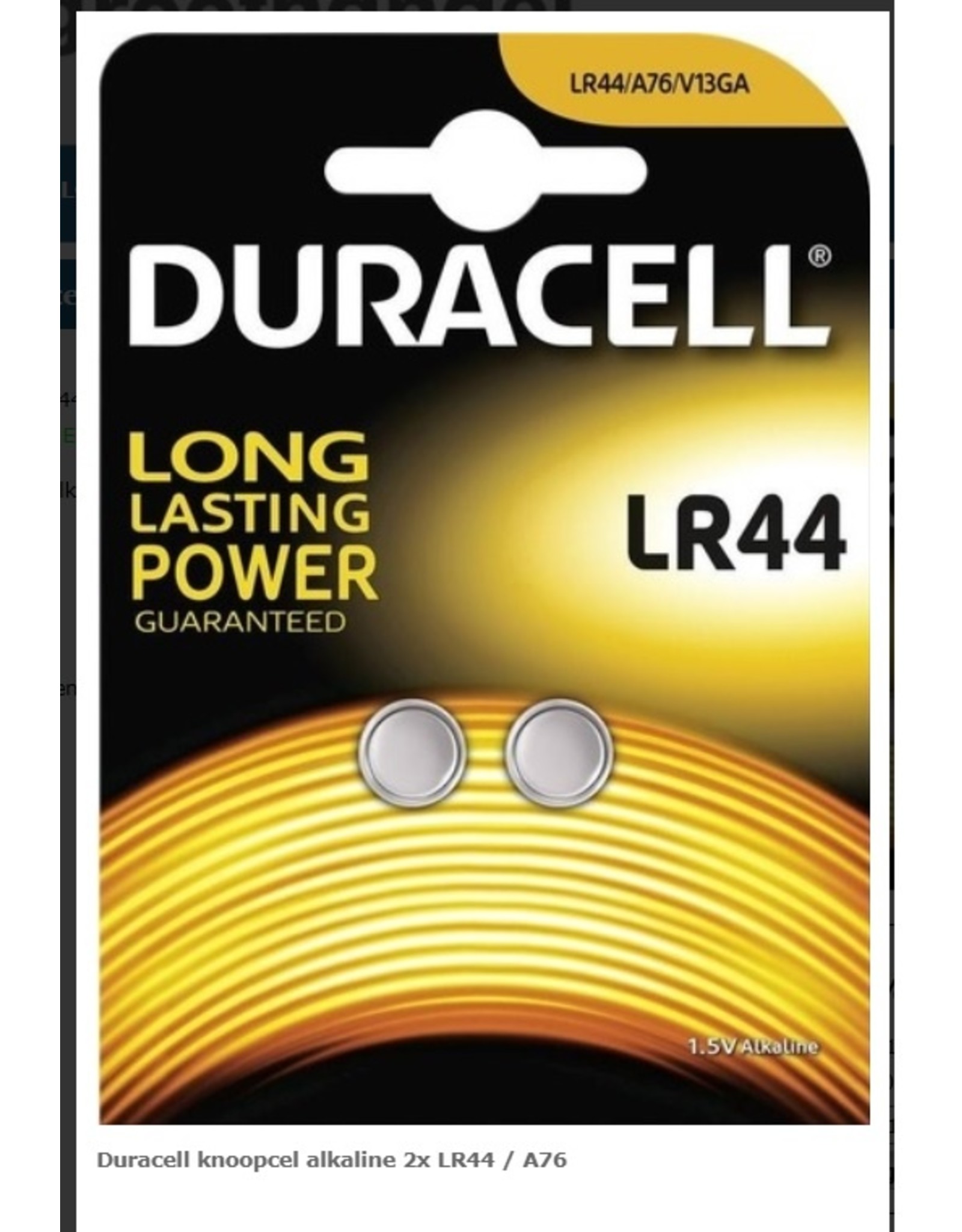 Duracell knoopcel LR44 2 stuks