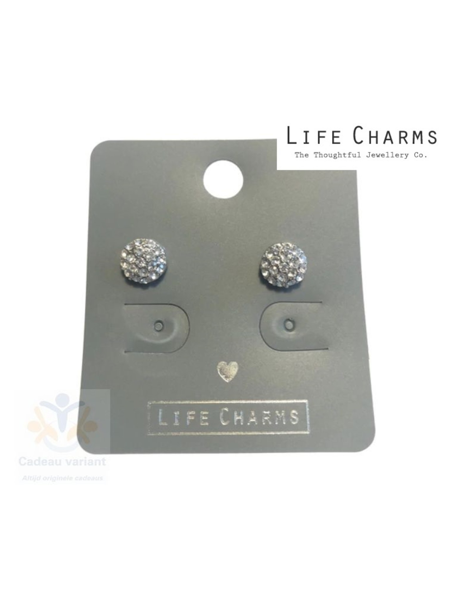 Life Charms Crystal disc oorbellen knop (oorstekers)