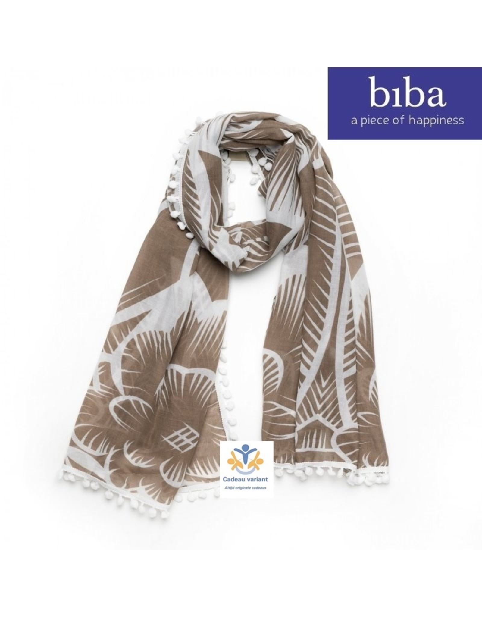 Biba Biba sjaal 72899 wit bruin