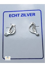 Vogel opengewerkt zilver oorbellen