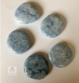 Calciet blauw schijfsteen edelsteen