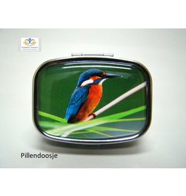 ijsvogel pillendoosje 2 vakken