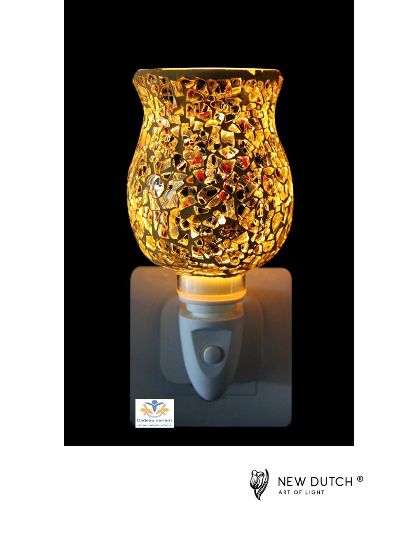 New Dutch Stekkerlamp Mozaiek donker goud