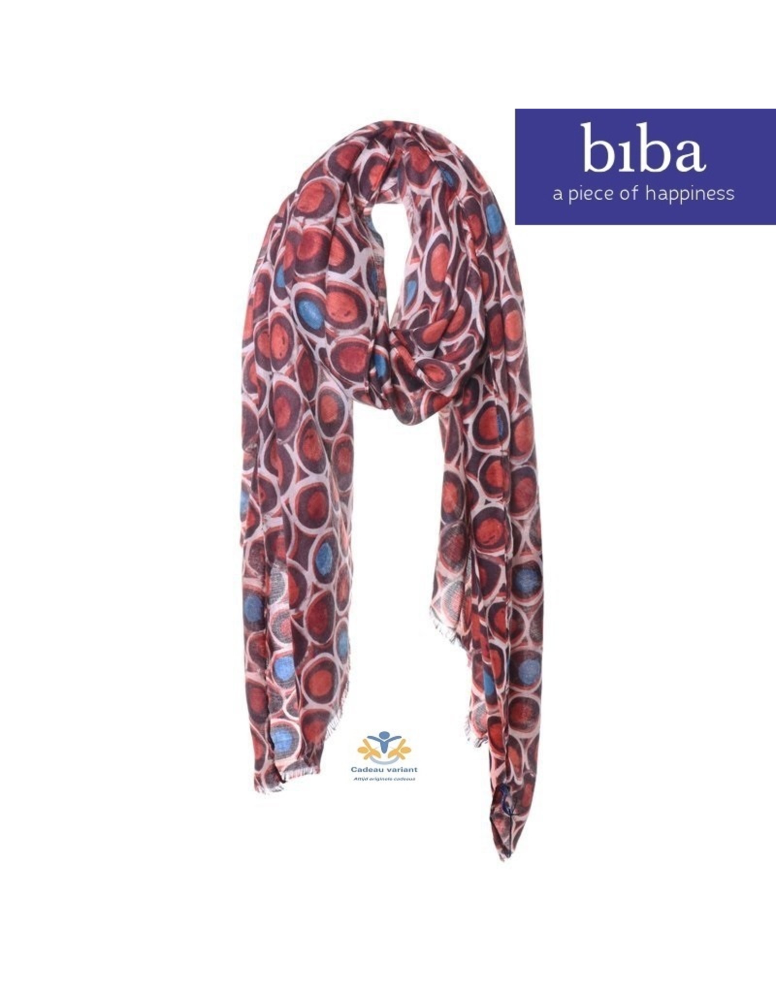 Biba bijouterie Biba sjaal 73263 bruin rood