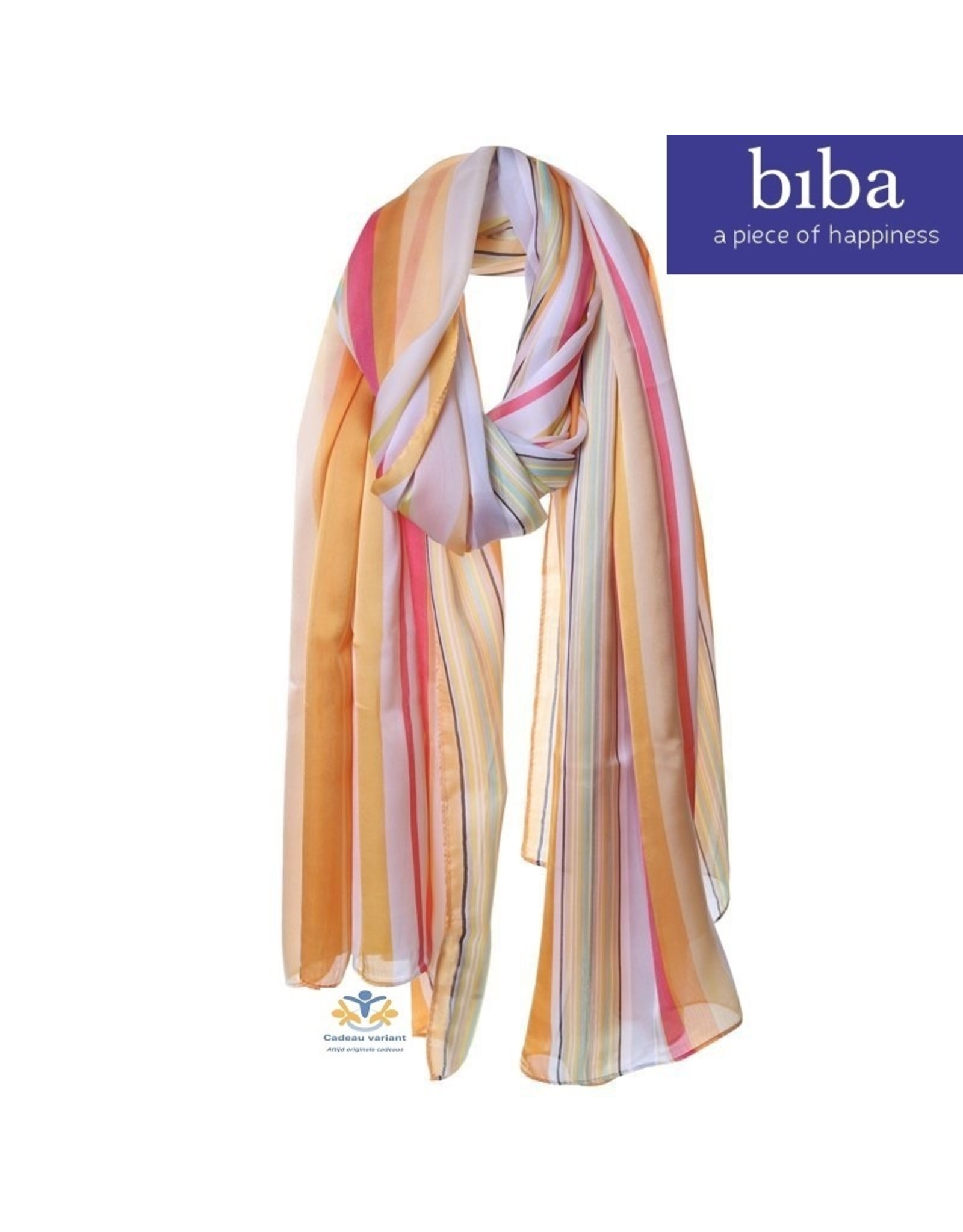 Biba Biba sjaal 73377 oranje pastelkleuren