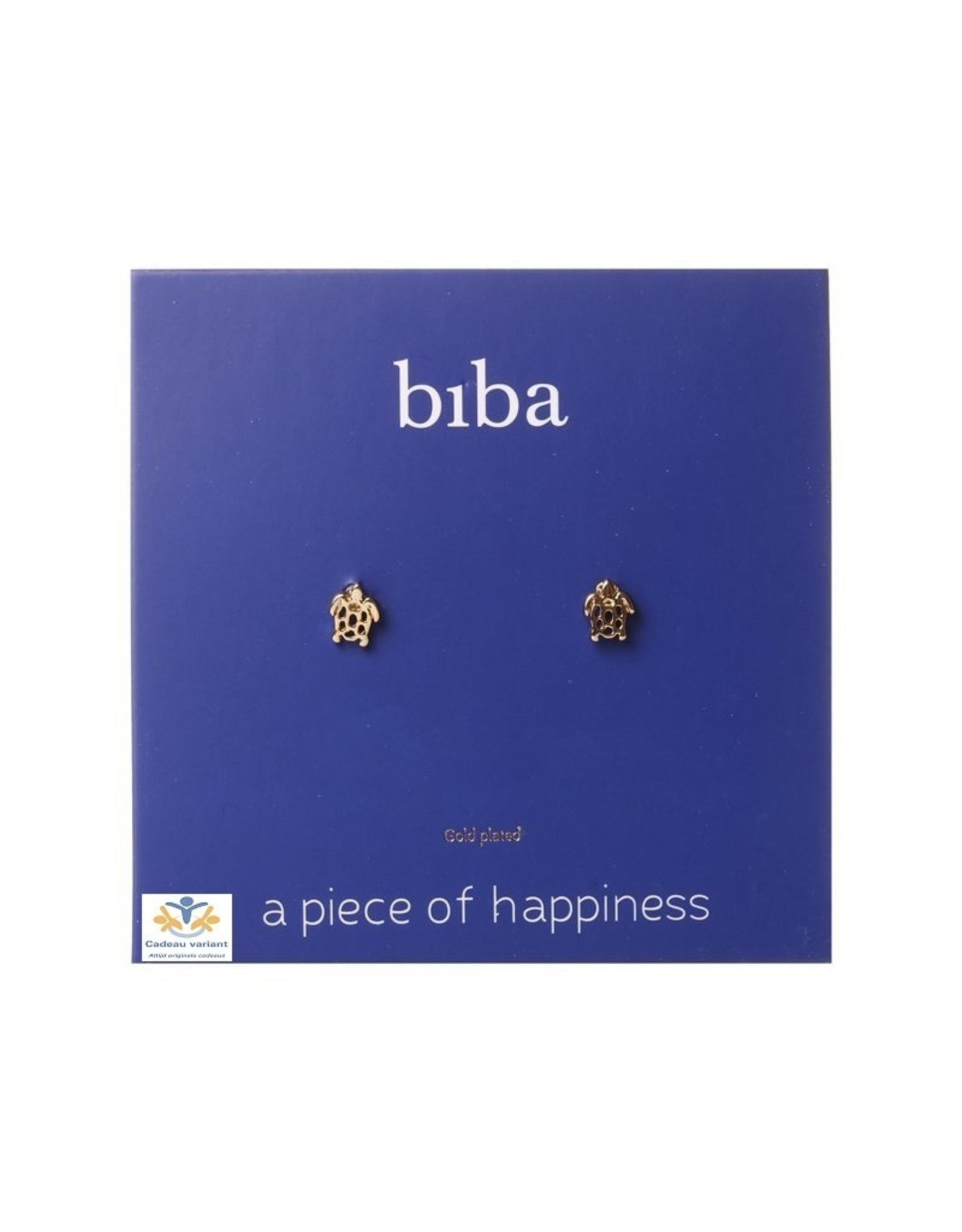 Biba bijouterie Biba oorknopen goudkleur schildpad