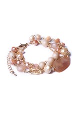 Biba bijouterie Armband topaz perzik kleur Biba