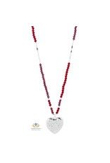 Biba bijouterie Biba ketting rode kralen hart 95 cm