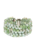 Biba bijouterie Armband breed kralen groen