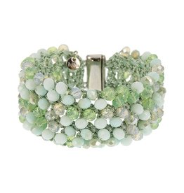 Biba Armband breed kralen groen