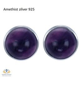 Amethist oorstekers zilver 925