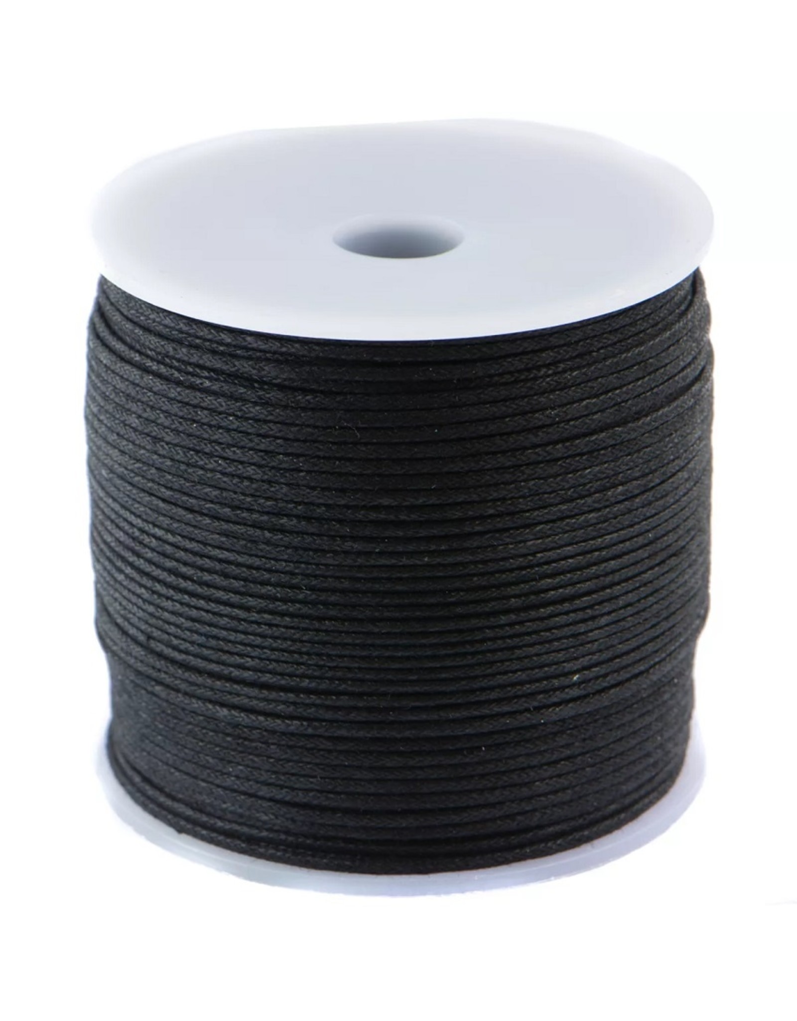 Wax koord zwart 1 meter (touw)
