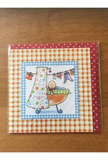 Pauline Oud wenskaarten Kaart Pauline Oud baby wieg felicitatie