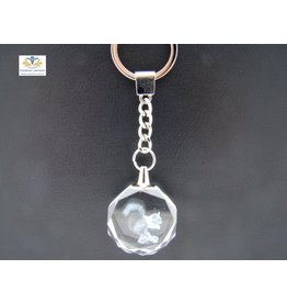 Eekhoorn sleutelhanger 3D glas cadeau