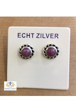 Robijn edelsteen oorknoppen zilver Robijn edelsteen oorknoppen zilver