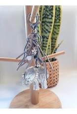 Olifant sleutelhanger grijs