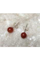 Carneool edelsteen oorknoppen zilver