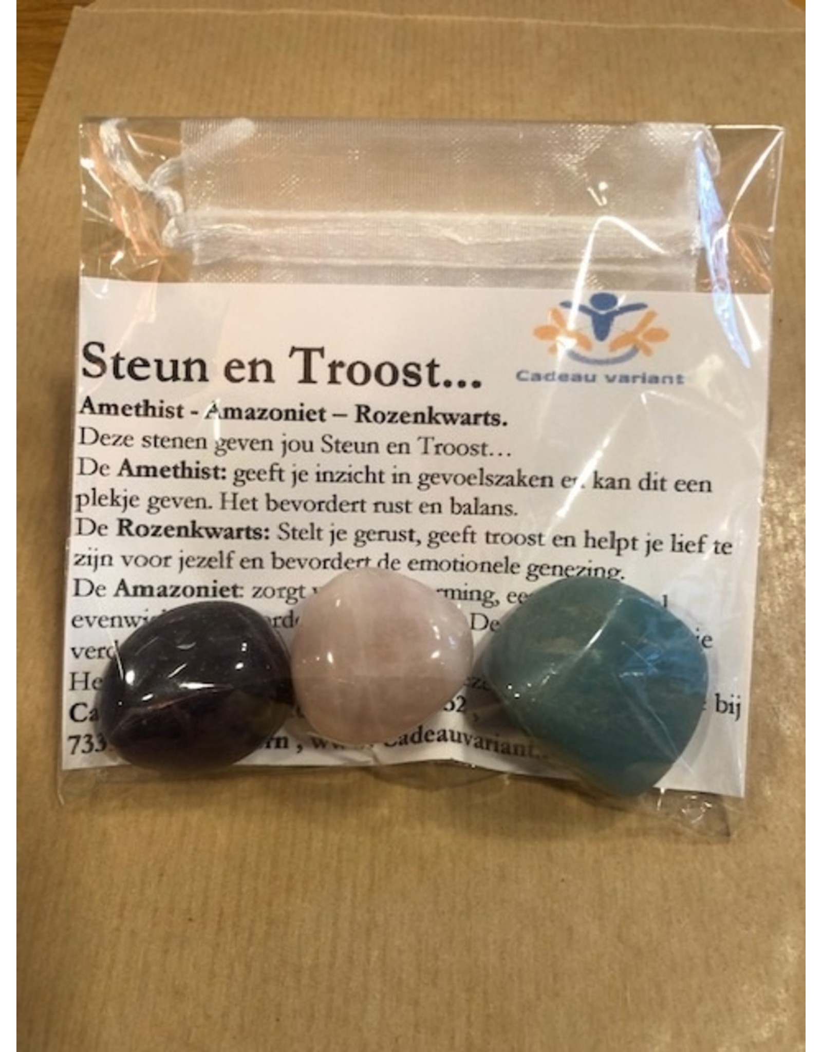 Troost en steun edelstenen set