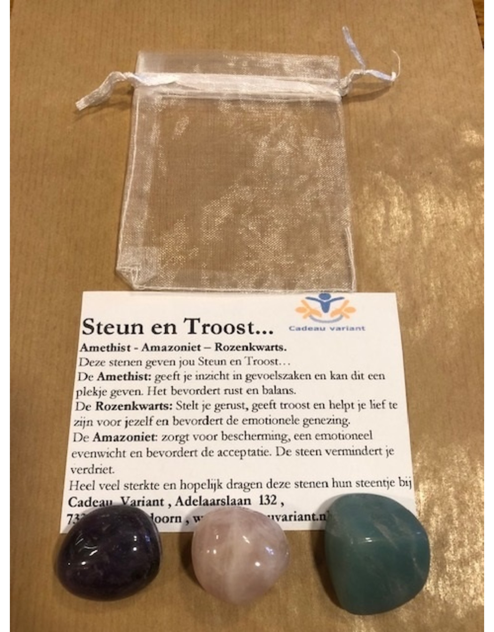 Troost en steun edelstenen set
