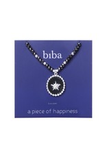 Biba Ketting lang ster antraciet en mat zilver