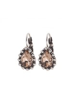 Biba bijouterie Oorbellen zilver bruin clip 8708 Biba bijouterie Oorbellen zilver bruin clip 8708