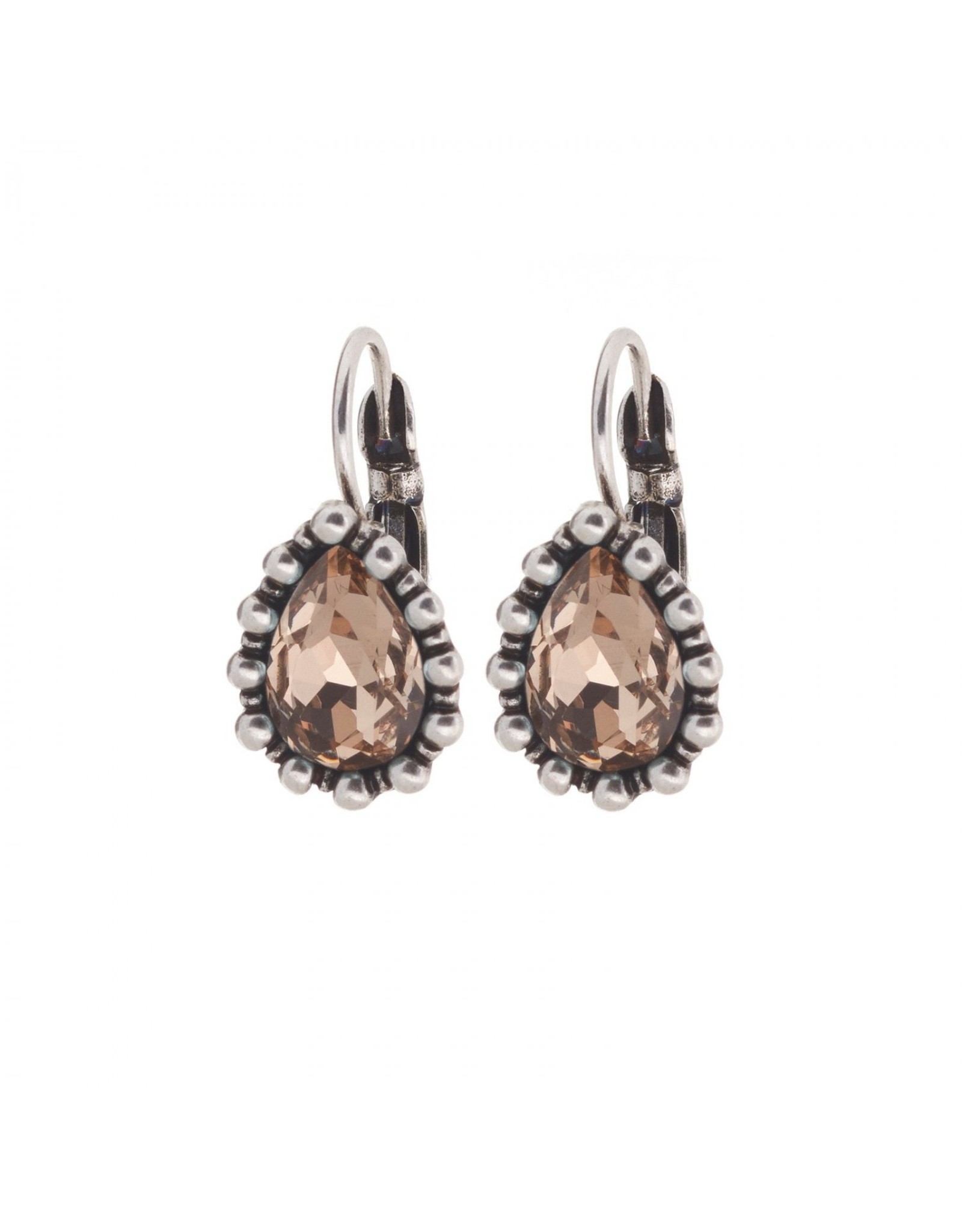 Biba bijouterie Oorbellen zilver bruin clip 8708