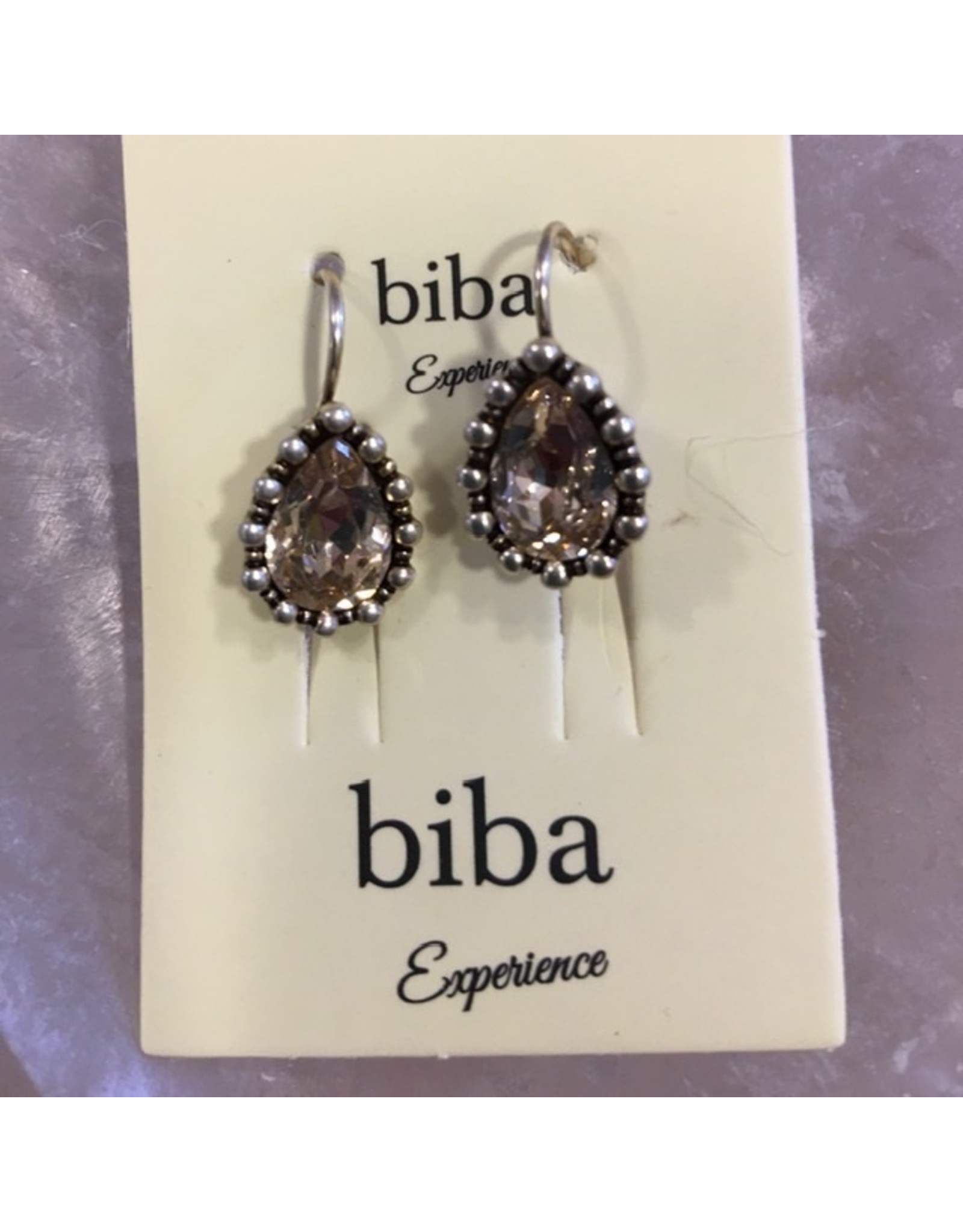 Biba bijouterie Oorbellen zilver bruin clip 8708