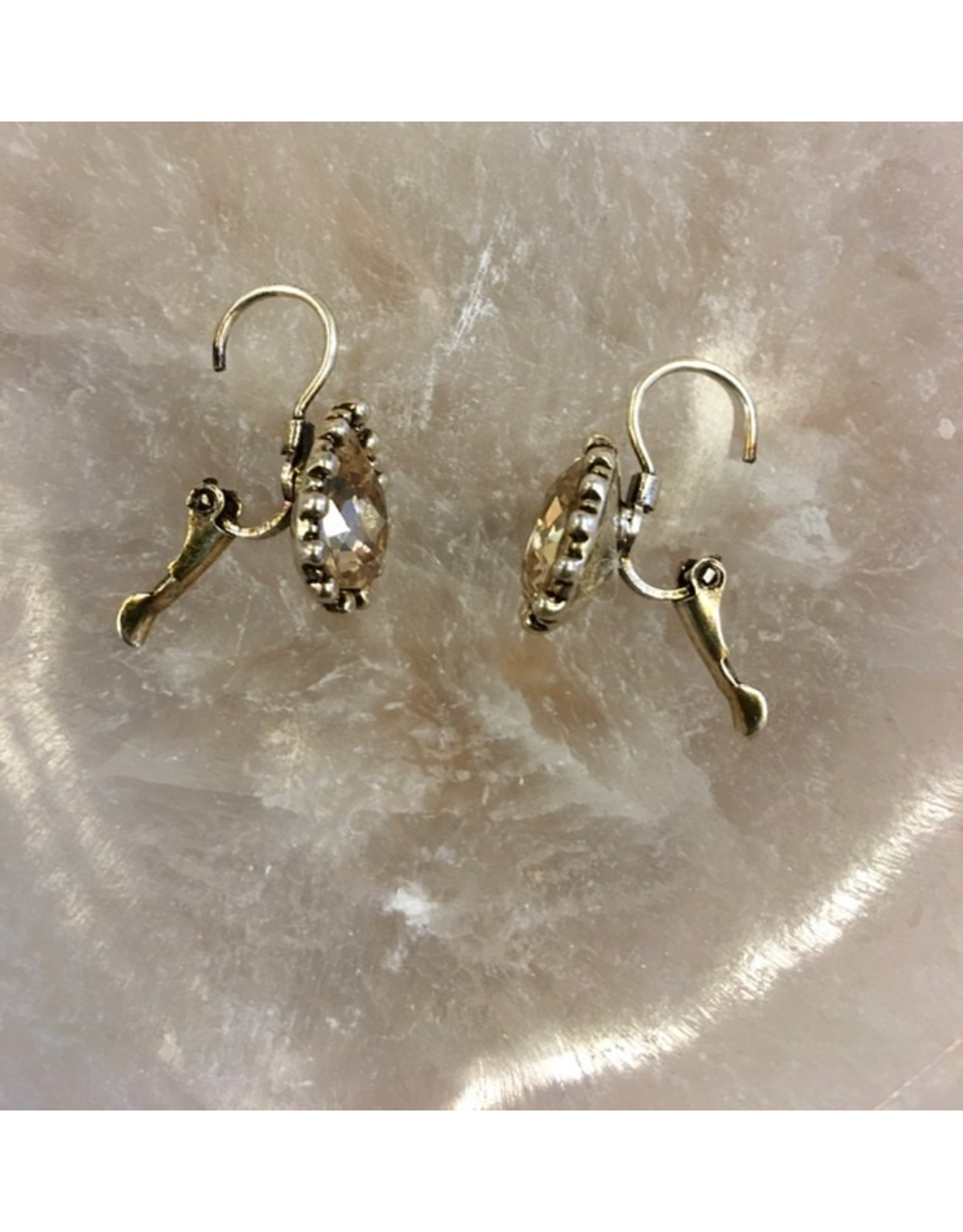 Biba bijouterie Oorbellen zilver bruin clip 8708