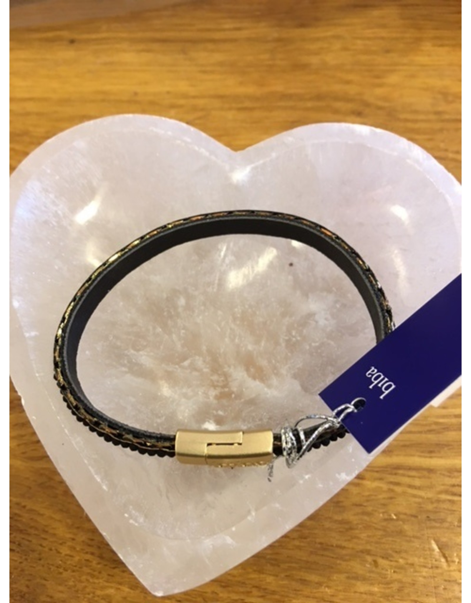 Biba bijouterie Armband zwart goud magneetsluiting