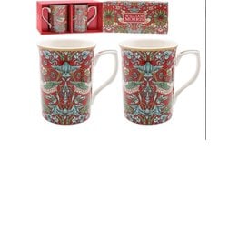 Leonardo collectie Mokkenset strawberry thief red  William Morris