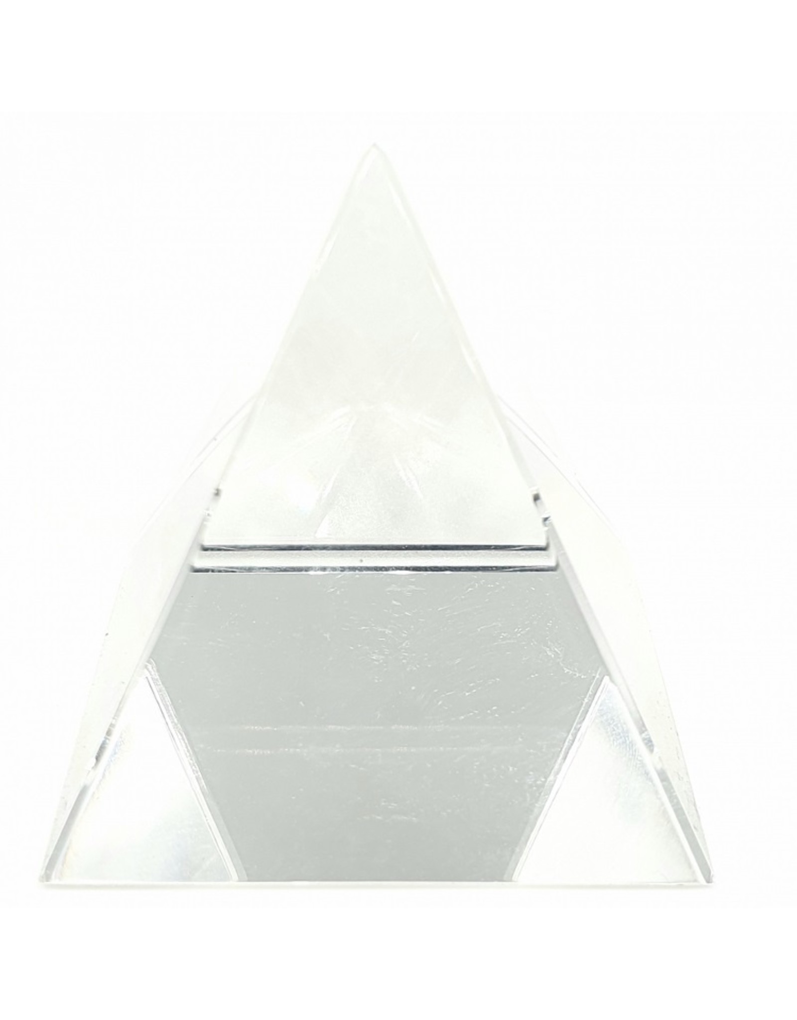 Kristallen piramide wit 4 cm