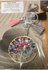 Tree of life tas/sleutelhanger met edelstenen
