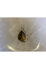 Tijgeroog edelsteen gezet hanger Tijgeroog edelsteen gezet hanger