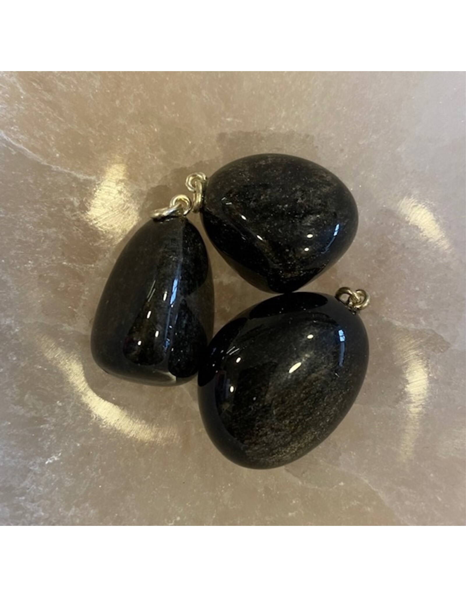 Obsidiaan zilver hanger (zilverobsidiaan)