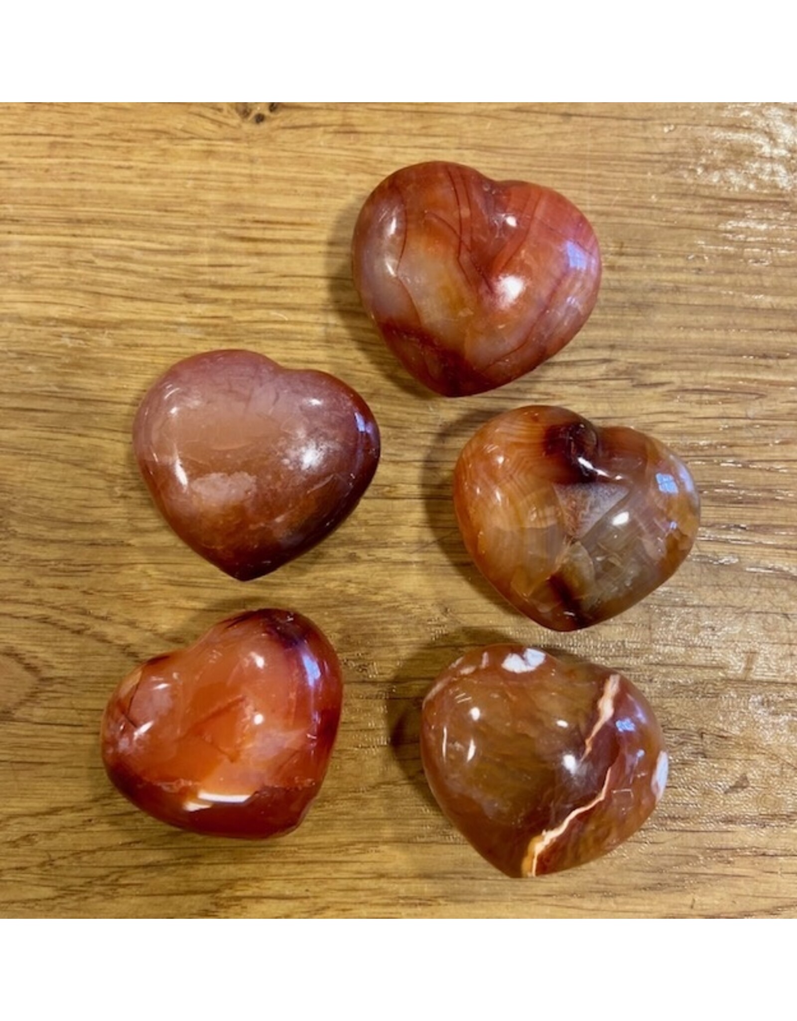 Carneool edelsteen hart 4 cm bol