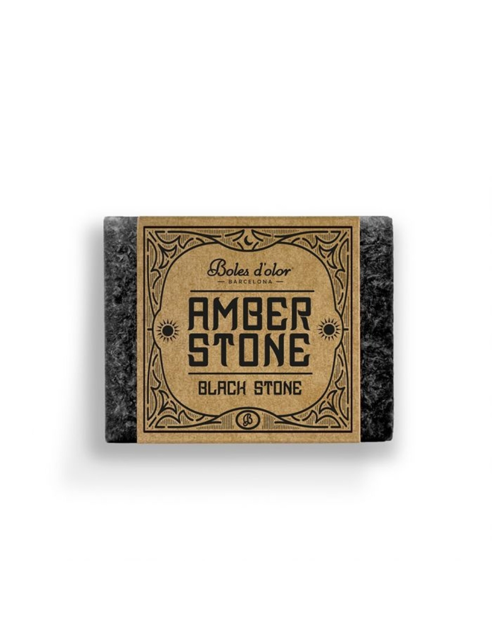 Amberblokje black stone