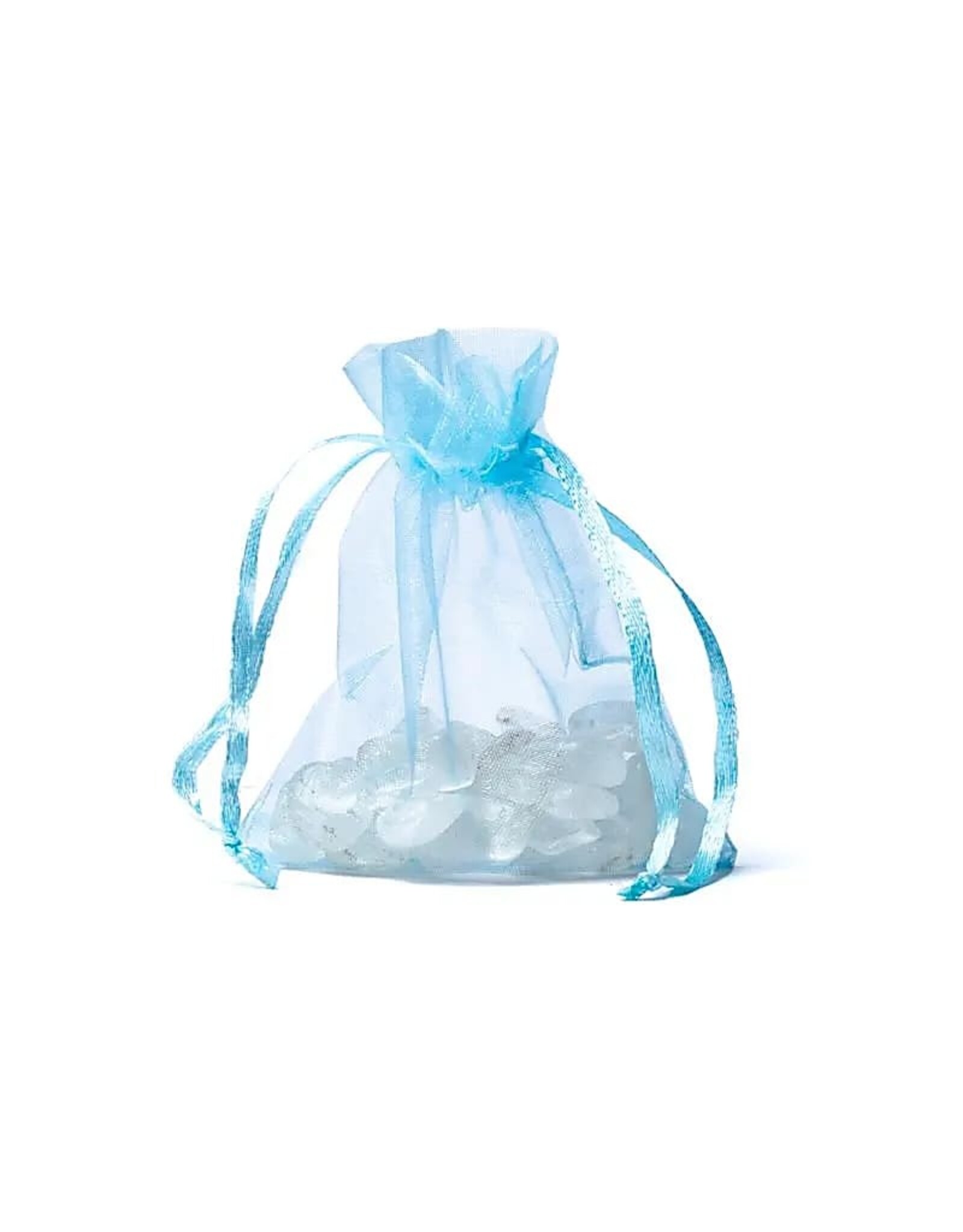 Organza zakje licht blauw 9 x 7 cm