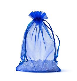 Organza zakje  blauw 10 x 15 cm