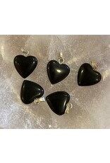 Obsidiaan edelsteen hart hanger Obsidiaan edelsteen hart hanger