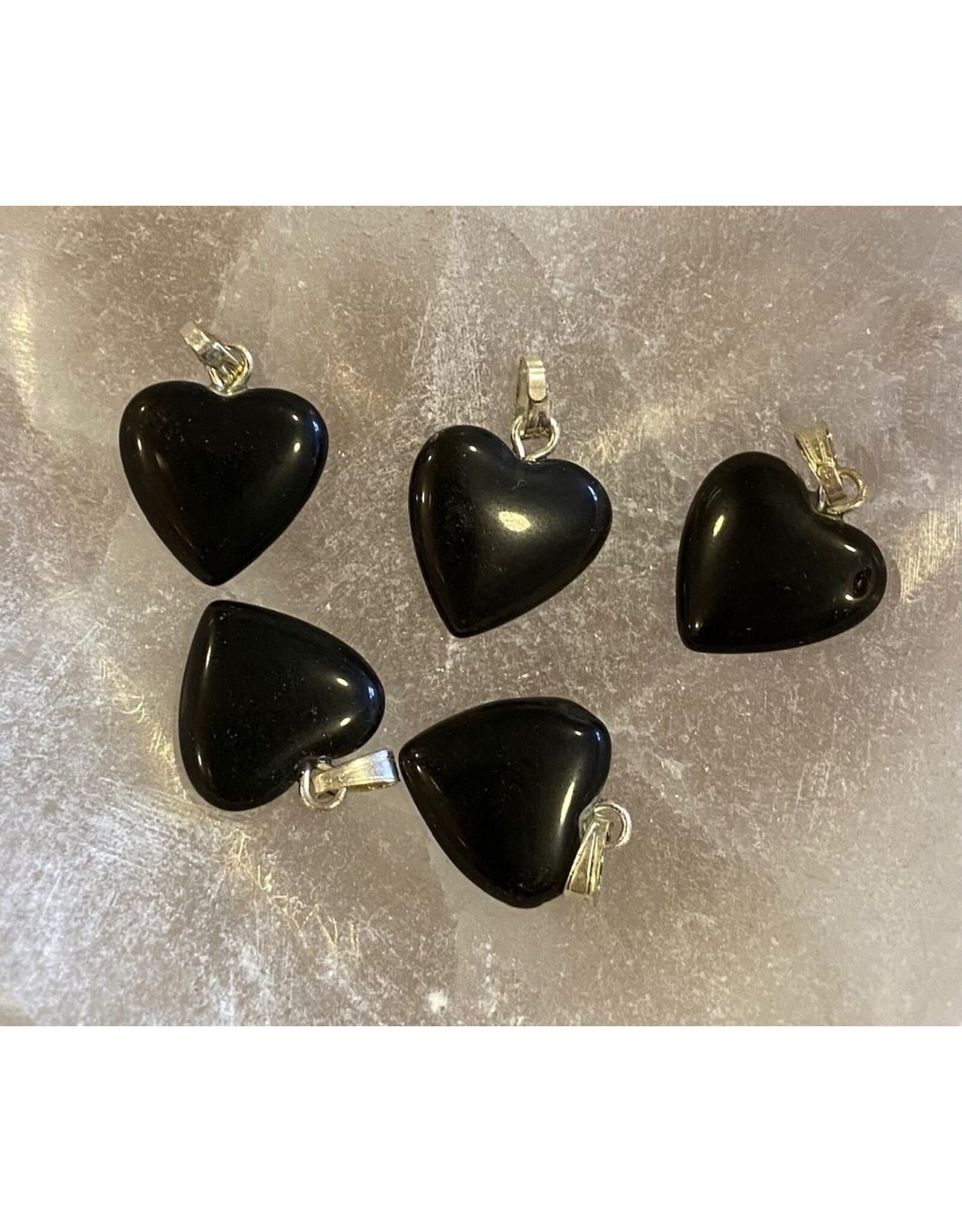 Obsidiaan edelsteen hart hanger