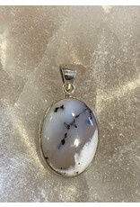 Zilver dendriet opaal hanger